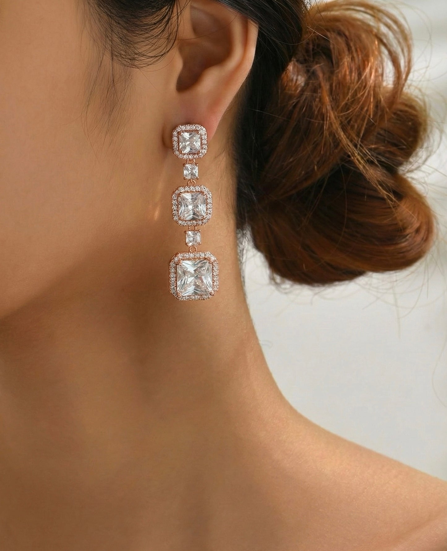 Grand Gala Triple-Tier Radiant Drop Earrings