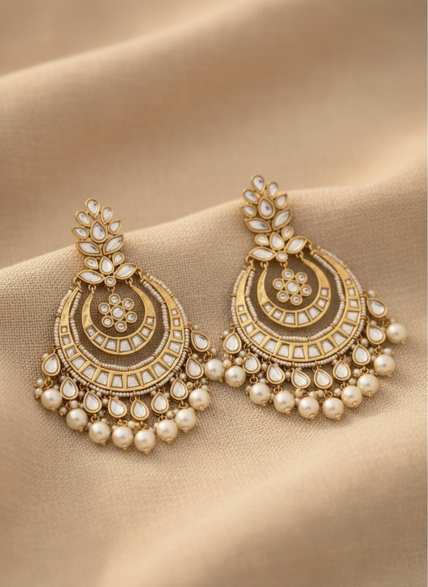 Traditional Chand Bali Long Earrings
