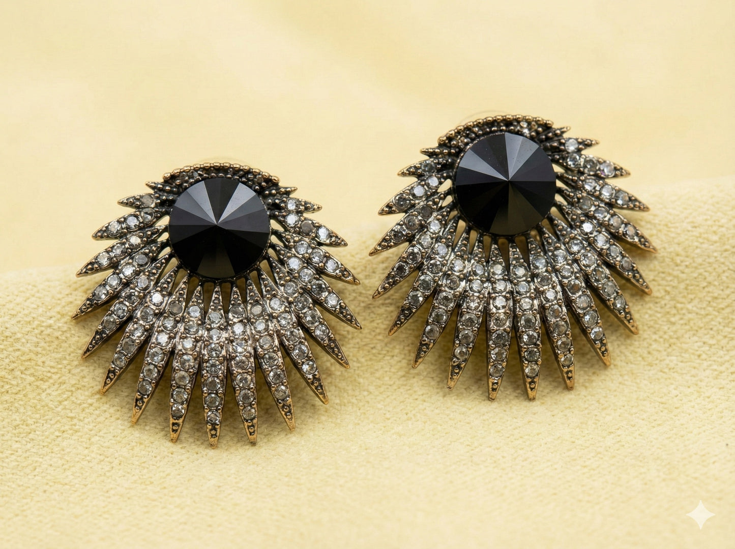Black Oxidised Chandbali Earrings