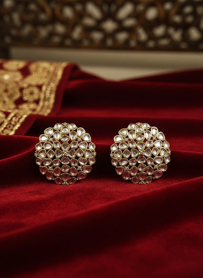 Gold plated Kundan Tops Earrings
