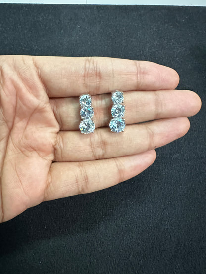 Crystal American Diamond Western Earrings Set