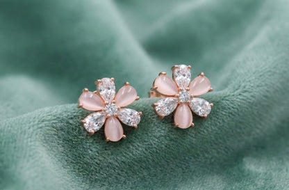 Blush Bloom Rose Gold Studs
