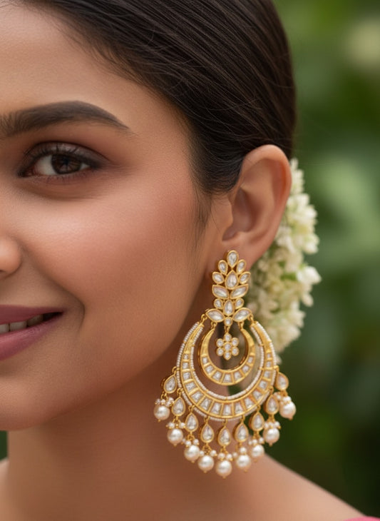 Traditional Chand Bali Long Earrings