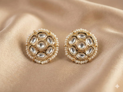 Delicate Kundan Gold finish Earring Tops