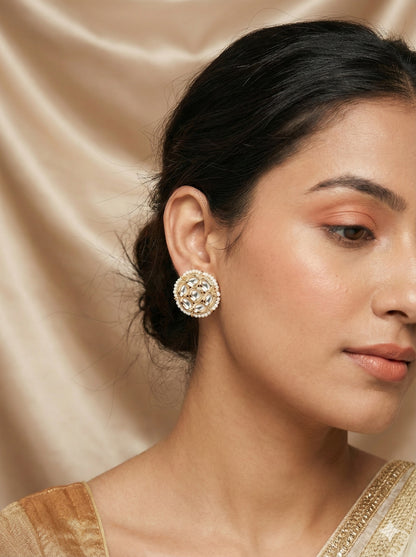 Delicate Kundan Gold finish Earring Tops