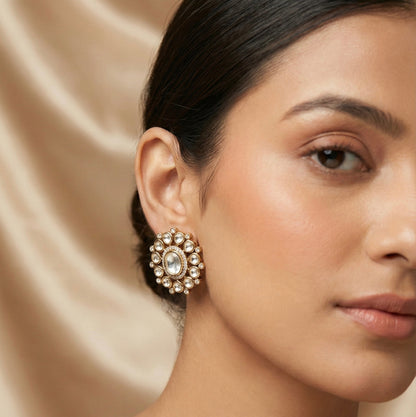 Royal Kundan Gold Finish Earrings