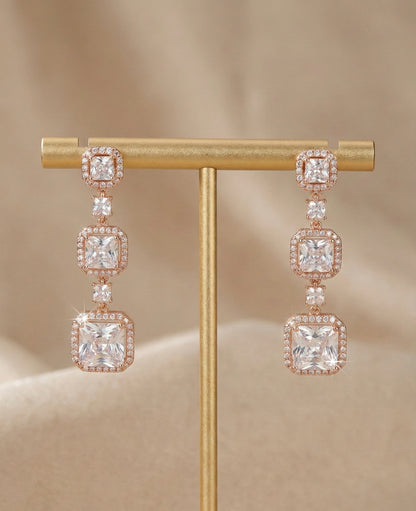 Grand Gala Triple-Tier Radiant Drop Earrings