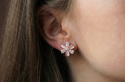 Blush Bloom Rose Gold Studs