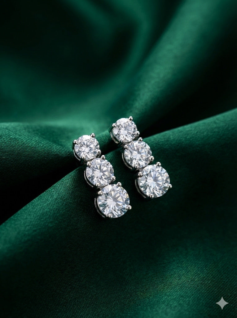 Crystal American Diamond Western Earrings Set